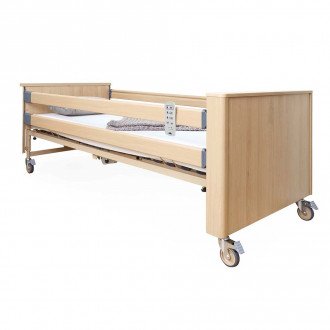 Многофункциональная кровать с электроприводом Burmeier Dali Standard c деревянными декоративными панелями в 